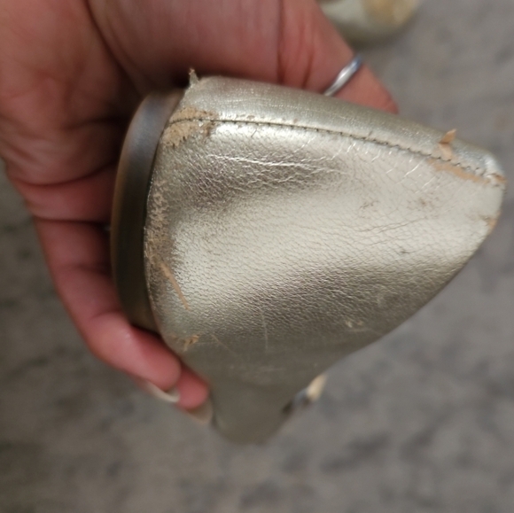 Tory Burch Womens Metallic Light Gold Leather Reva Ballet Flat 7.5 - Picture 14 of 16